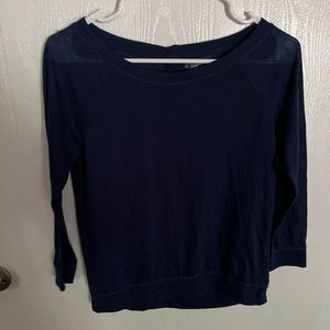 aerie casual navy 3/4 sleeve top
